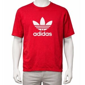 Adidas Red Tee with White Trefoil Logo